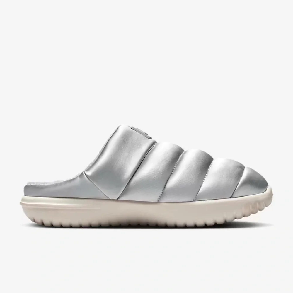 NEW Nike Metallic Silver Slip-On Sneakers - Picture 3 of 6